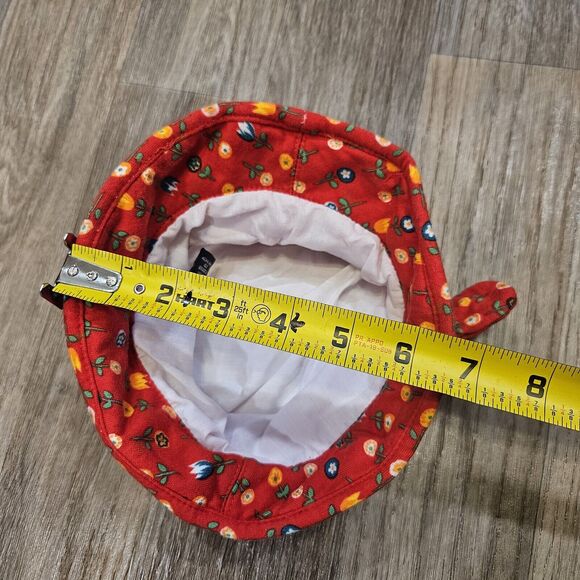 Vtg The Limited Bucket Hat Baby Size S 6-12mos Red Orange Retro Cottage Boho - Picture 9 of 9